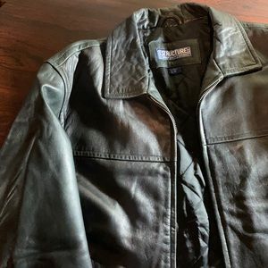 Retro Men’s Structure Leather Jacket/M